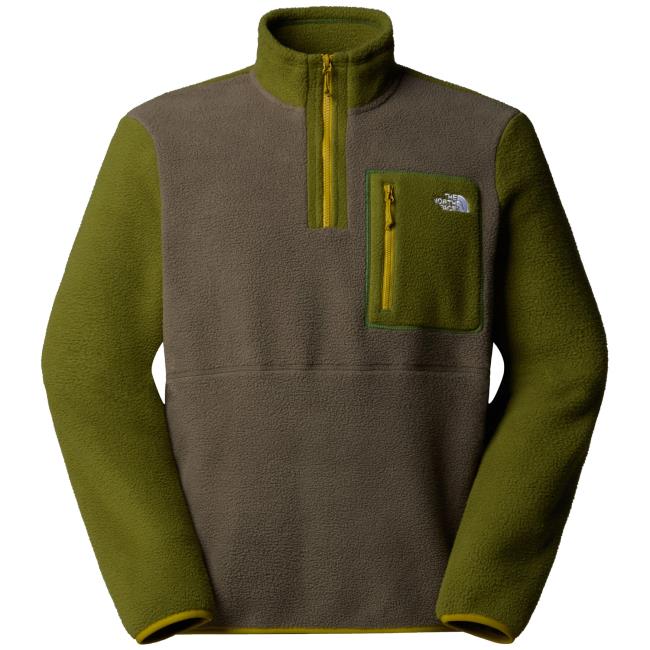 the north face m yumiori 1/4 zip new taupe green/woodla