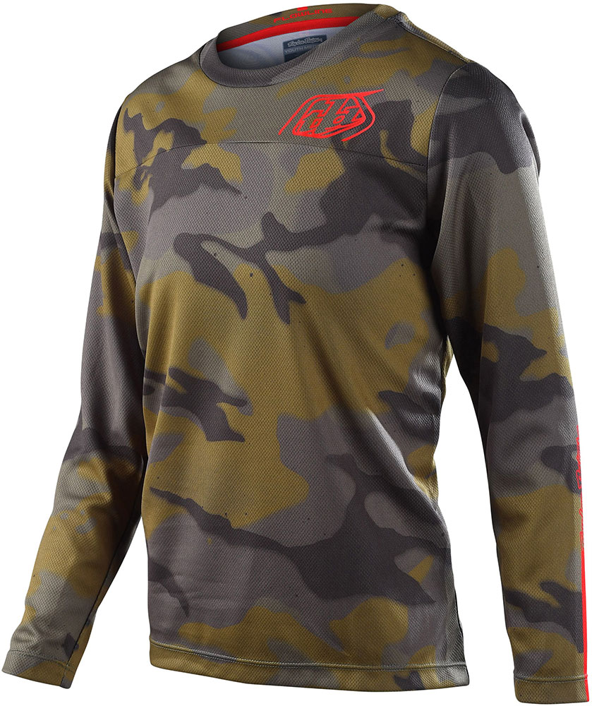 Troy Lee Designs Flowline Spray Camo - Kid's MTB Long Sleeve Jersey