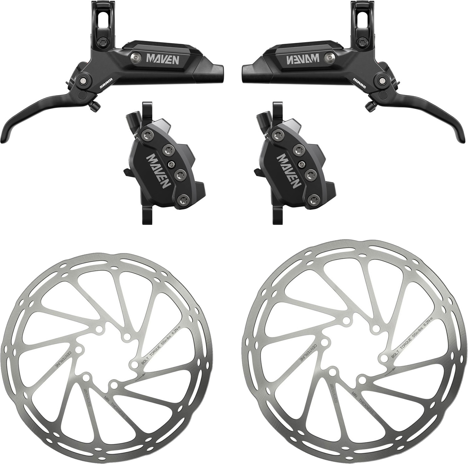 SRAM Maven Base Stealth Scheibenbremsenset + Centerline 180/200mm