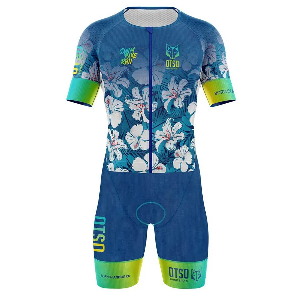 Otso Trisuit de manga curta Swim Bike Run Flower
