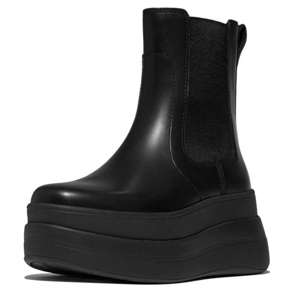 Fitflop Botinhas F-Mode Stack Leather Chelsea