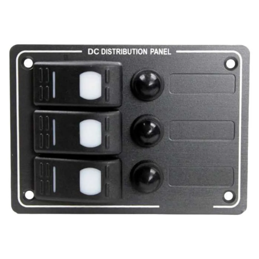 Euromarine Painel elétrico à prova d´água de 3 posições ABS