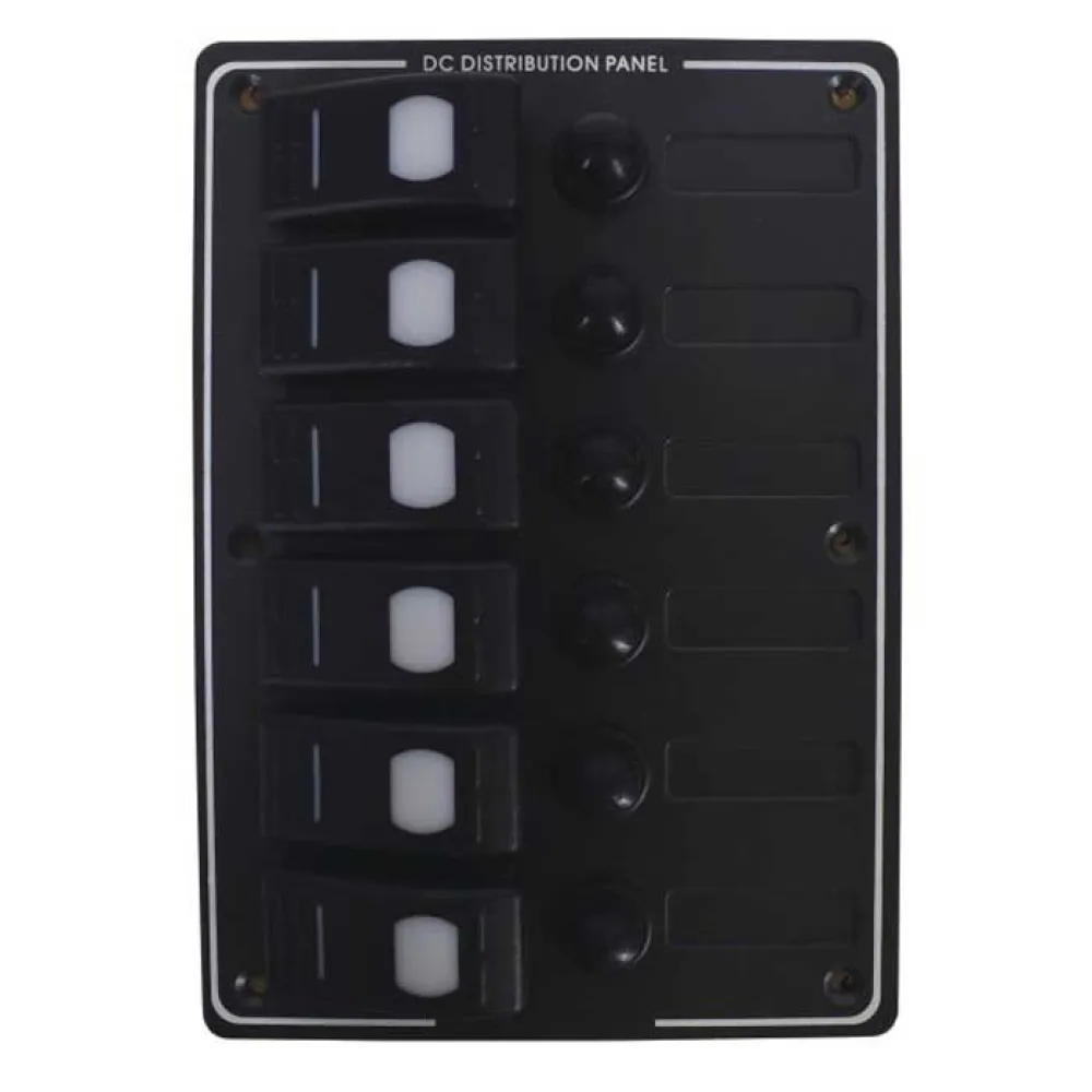 Euromarine Painel elétrico à prova d´água ABS de 6 posições