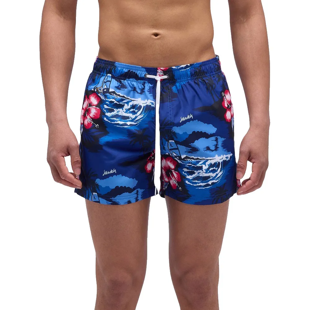 Sundek Calção de banho Elastic waist in recycled polyester with surfing the heaven print