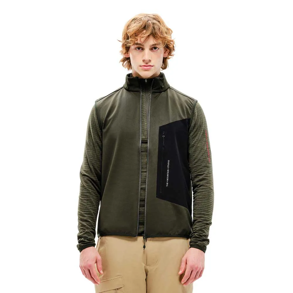 The mountain studio Colete Tecno grid fleece