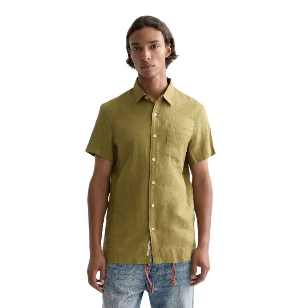 Scotch & soda Camisa de manga curta Seasonal Core Linen Regular Fit