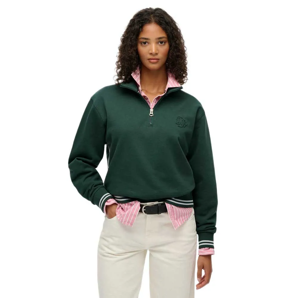 Superdry Suéter com meia-zíper Country Club Embossed